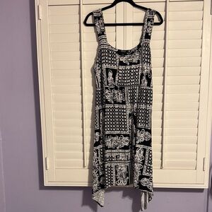 Style & Co. Black and White Asymmetrical Dress